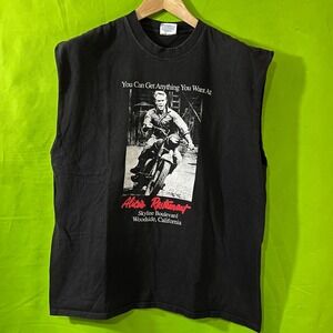 Vintage Hanes Beefy-T Alice's Restaurant Woodside CA Muscle Tee Black XL